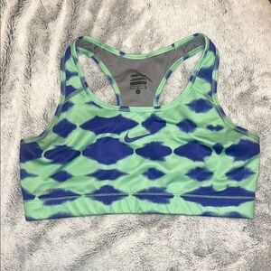 Nike Women's Blue and Green Sports Bra